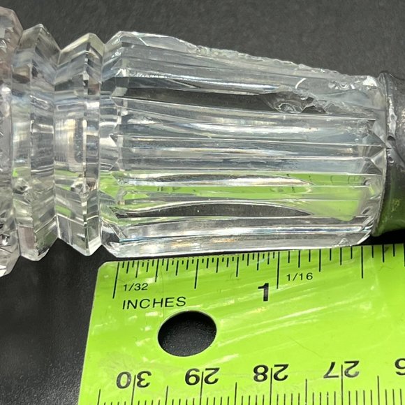 Cut Glass Salt & Pepper Shaker Pewter Toppers - Picture 9 of 14